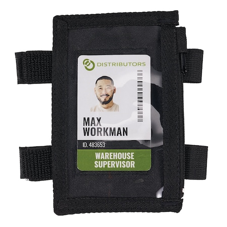 Black Dual Band ID Holder with Zipper