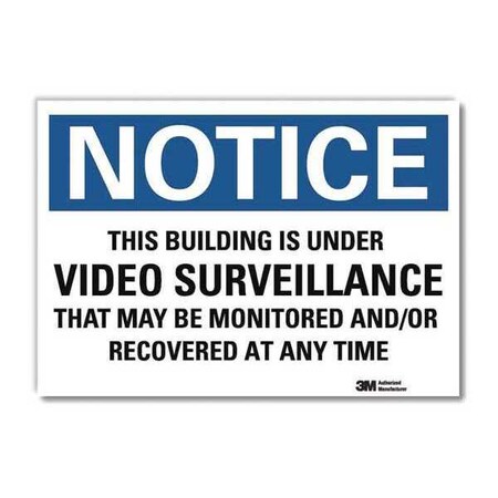 Notice Sign, 5 in H, 7 in W, Reflective Sheeting, Horizontal Rectangle, English, U5-1548-RD_7X5