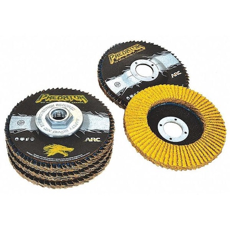 5" x 7/8" Hard Edge PREDATOR Fiberglass Flap Disc, 60 Grit