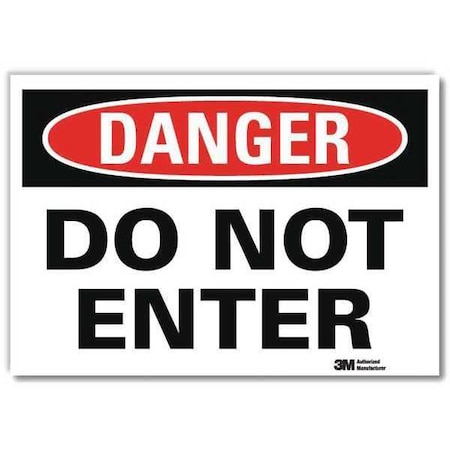 Danger Sign, 10 in H, 14 in W, Reflective Sheeting, Horizontal Rectangle, English, U1-1032-RD_14X10