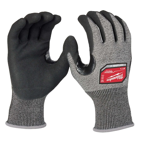Knit Gloves, Cut Level A4 ,Dipped ,Nitrile ,Rough ,Large 1 PR