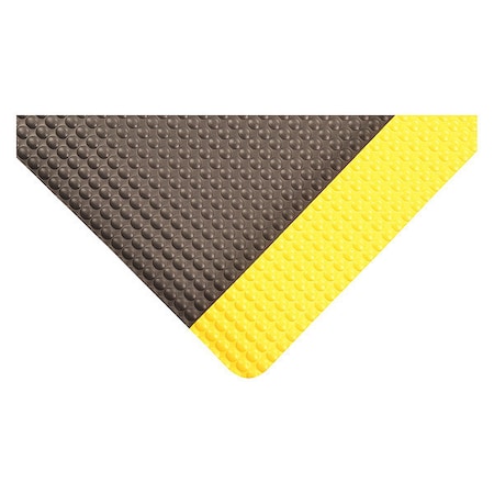 Antifatigue Mat, 3 ft. L x 2 ft. W, 1" Thickness, Vinyl, Bubble Top, Black/Yellow