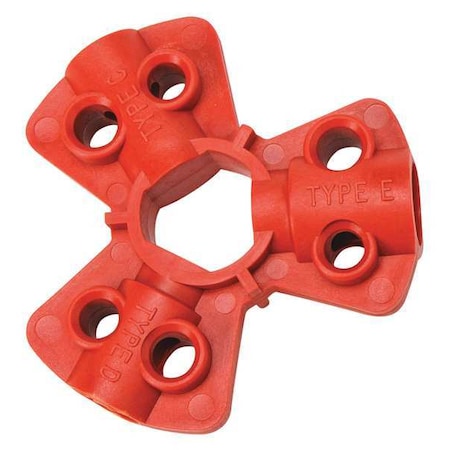 Pneumatic Fitting Lockout, Red, Isoplast Polymers, 6 Max. No. of Padlocks, 1/4 in Max. Shackle Dia.
