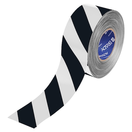 Floor Marking Tape,Black/White,3"W,100ft