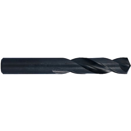 Screw Machine Drill Bit, #40 Size, 135  Degrees Point Angle, High Speed Steel, Black Oxide Finish