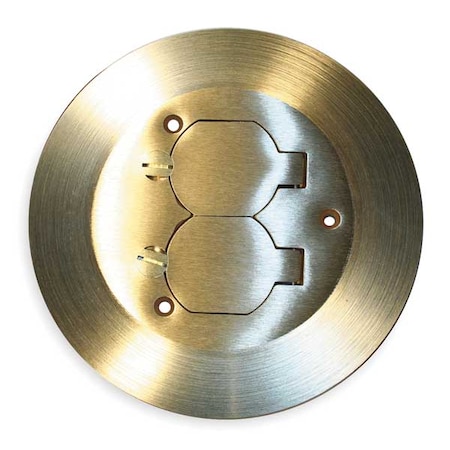 Box Cover, Floor Box Type, 2 Gang, Brass