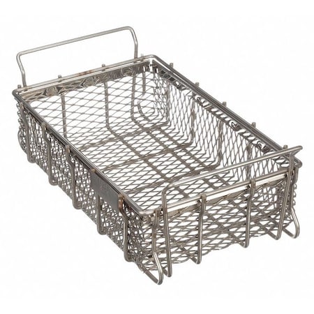 Rectangular Parts Washing Basket, 1/2" Mesh Size, Stainless Steel, Silver