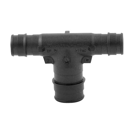 Tee, Polymer, Barbed3/4in, 3/4in, 1/2in