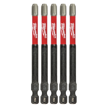 3-1/2 in. Phillips No 3 SHOCKWAVE Impact Duty Power Bit (5 pk)