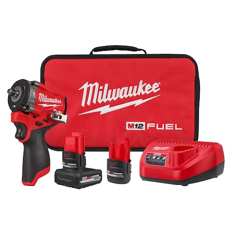 M12 FUEL Stubby 3/8" Impact Wrench Kit w/ XC5.0 and CP2.5