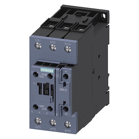 IEC Magnetic Contactor, 1NC/1NO, 24V DC, 3 P, Non-Reversing, Screw