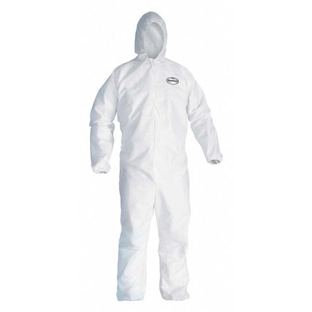 Hooded Disposable Coverall,Whte,2XL,PK25