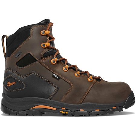 Men's 6-Inch Work Boot, 9 D, Brown, Orange, 13880