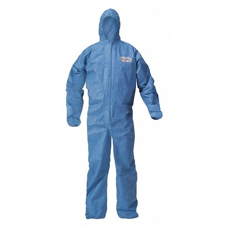 Hooded Disposable Coverall,Blue,XL,PK24