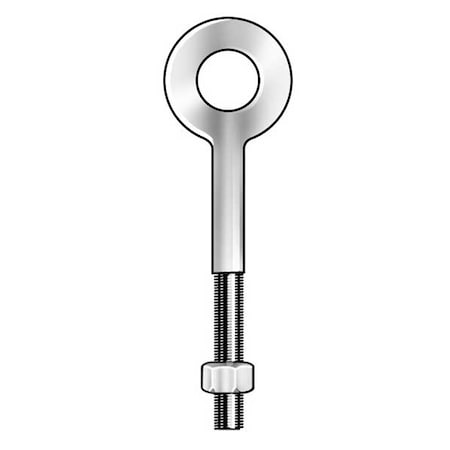 Eye Bolt Without Shoulder, 3/4"-10, 18 in Shank, 1-1/2 in ID, Steel, Galvanized