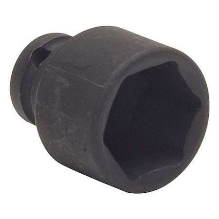 WESTWARD 1/4 in Drive Impact Socket, Standard Socket, Black Oxide,7 mm