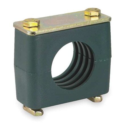 Vibration Dampening Beta Clamp, Single, 1-1/4 in Copper Tube, Steel Clamp, Poly Cushion, Rail Mount