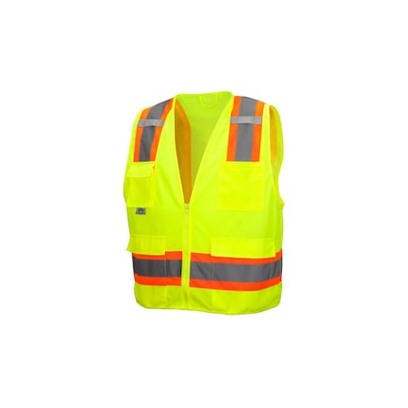 Safety Vest, Hi-Vis, Lime, 5XL