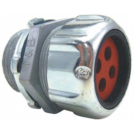 Conduit Fitting Grounding Connector, 1 in, Liquid-Tight, Steel, Silver