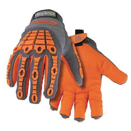 Chrome SLT(R) Cut Resistant Impact Gloves, TP-X(R) Palm, M, Gray/High-Visibility Orange