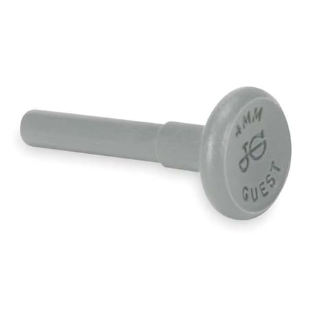 Push-Fit Fitting Plug, 1/4 in Tube Size, Acetal, Gray, 10 PK