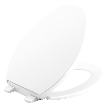 Toilet Seat With Cover, Check Hinge, Elongated, White