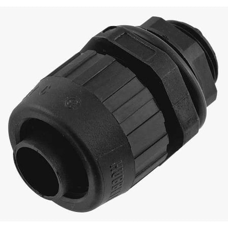 Conduit Fitting Connector, 3/4 in, Threaded, Nylon, Black