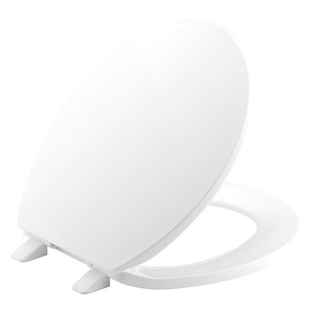 Toilet Seat With Cover, Quick Release Hinge, Round, White