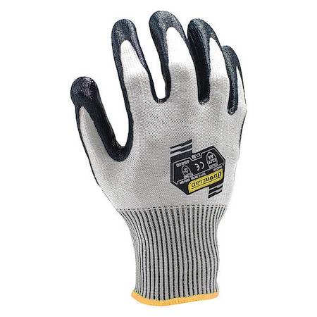 Cut Resistant Coated Gloves, Cut Level A4 ,Dipped ,Nitrile ,Smooth ,XL 1 PR