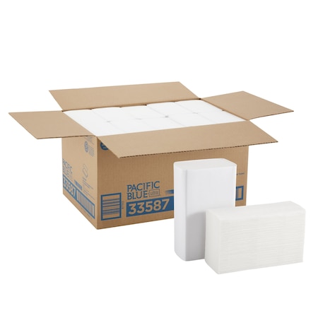 Pacific Blue Ultra Multifold Paper Towels, 1 Ply, 220 Sheets, White, 10 PK