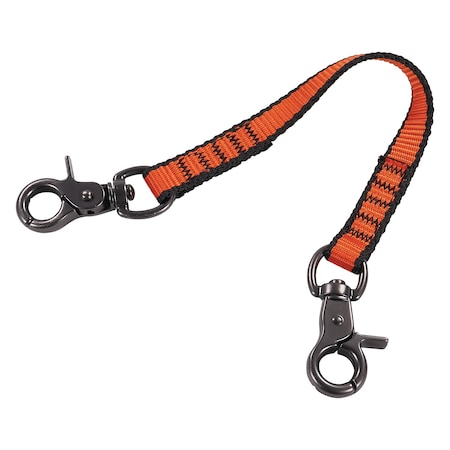 S Orange Web Lanyard Dual Trigger Hooks, 3PK