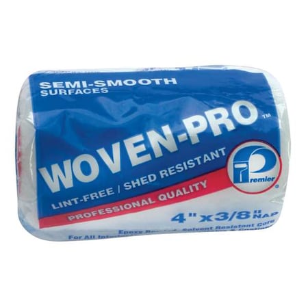 4" Paint Roller Cover, 3/8" Nap, Woven Fabric