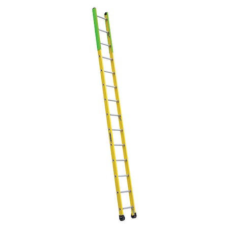 14 ft Overall H, Manhole Ladder, Fiberglass, Yellow Finish, 375 lb Load Capacity