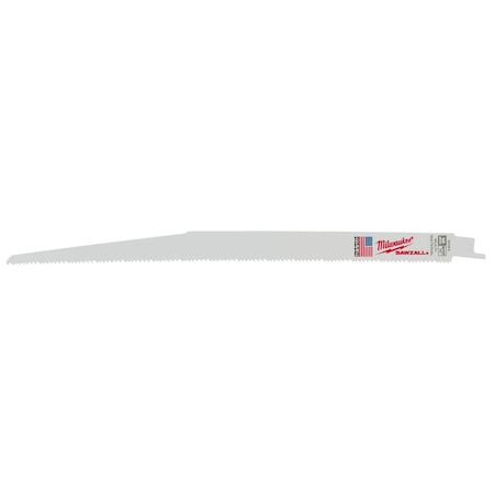 12 in x 8/12 TPI, Reciprocating Saw Blade, 5 PK