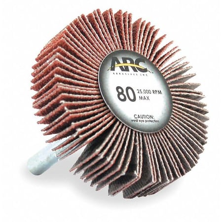Flap Wheel,AO,1-1/2x1x1/4 In Shank,80G