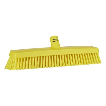 16 1/2 in Sweep Face Broom Head, Soft/Stiff Combination, Yellow