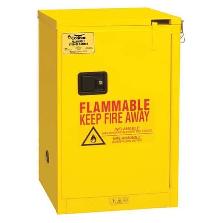 Hazardous Material Storage Cabinet, 12 gal, 1 Shelves, Steel, 23 in W x 36 1/2 in H x 18 in D