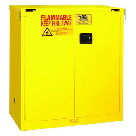 Hazardous Material Storage Cabinet, 30 gal, 1 Shelves, Steel, 43 in W x 45 1/2 in H x 18 in D