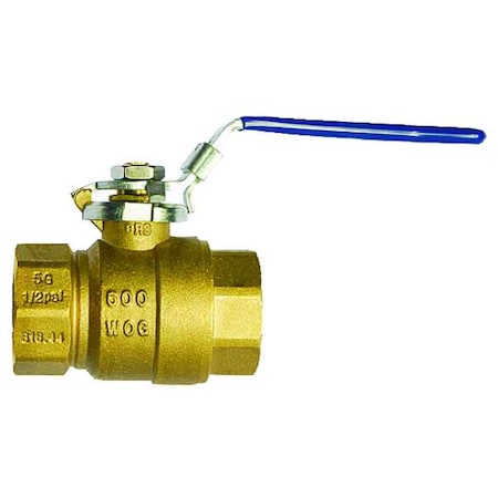 1/2" FNPT Brass Ball Valve Inline
