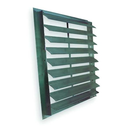 36 in 39"H-W 6.5"L Extrd Alu Backdraft Dampr, 36-1/2 in x 36-1/2 in, Aluminum