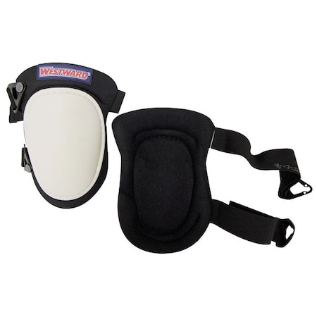 Knee Pad, Swivel, Foam Pad, Plastic Cap, Quick Release Closure, 2 Straps, Black, White, Universal