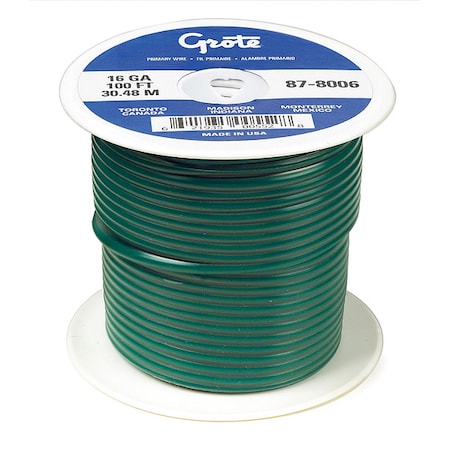 Automotive Cable, 14 AWG, Green, 100 ft