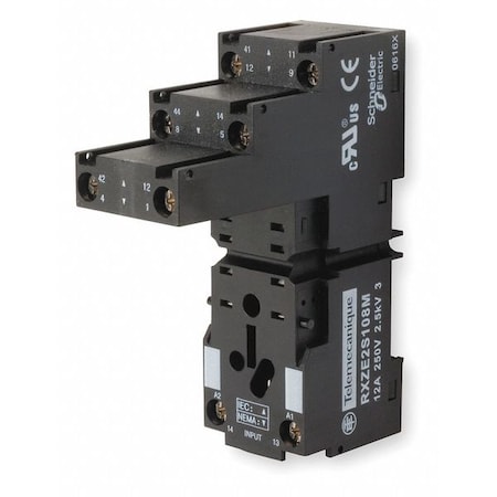 Rlay Scket,Finger Safe/Elvtr,Squre,8 Pin