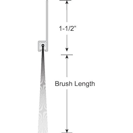 Brushseal, Polyp., 1-1/2-in Straight Holder, 3-in Brush, 94-in.