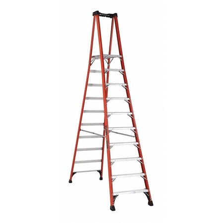12 ft 0.33 ft Fiberglass Platform Stepladder, 375 lb Capacity