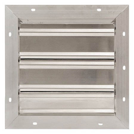 12 in 15"H-W 5 1/4"L Aluminum Backdraft Damper, 12-1/2 in x 12-1/2 in, Aluminum