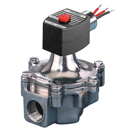 Solenoid Valve, 2-Way, 2-Position, Normally Closed, 1-1/4 in Pipe Size, 120V AC, High Flow, NBR