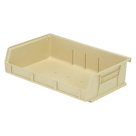 Hang & Stack Storage Bin, polypropylene, Ivory, 3 in H, 11 in W, 7 3/8 in L