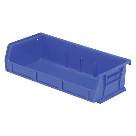 Hang & Stack Storage Bin, polypropylene, Blue, 3 in H, 11 in W, 5 3/8 in L