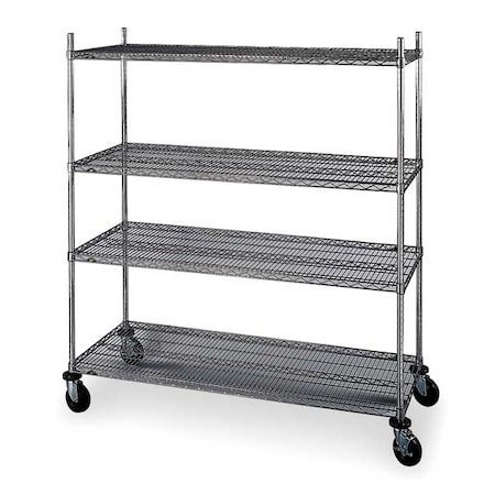 Wire Cart,24 In. W,60 In. L,Chrome